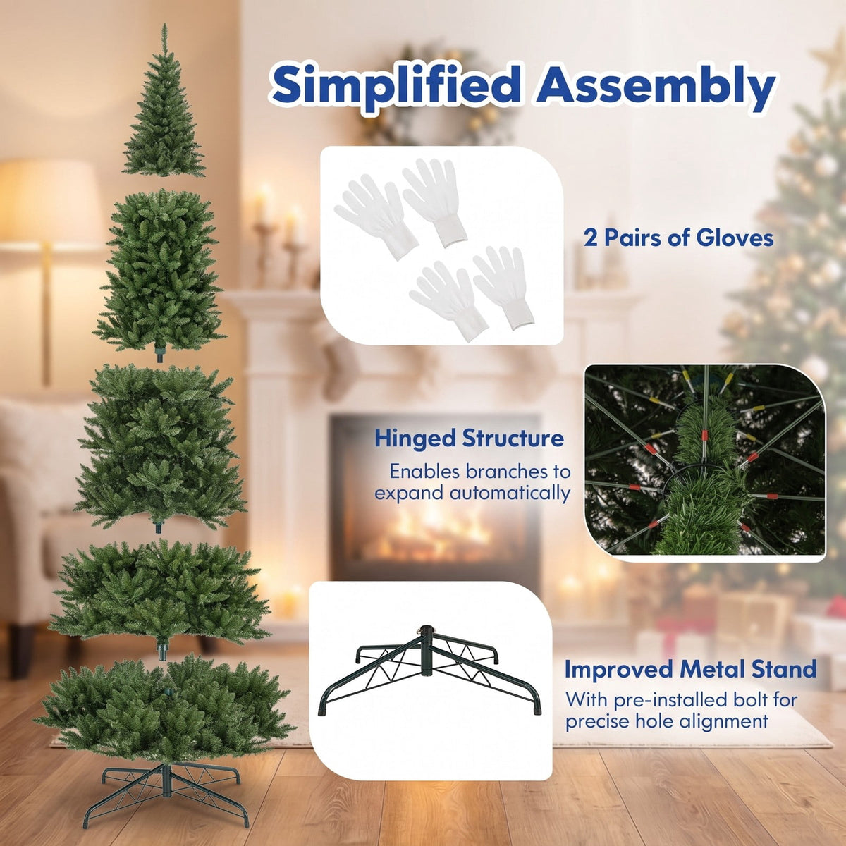 Airfind 12 FT Artificial Christmas Tree with 800 Warm White LED Lights for Home Party Shopping Mall, White
