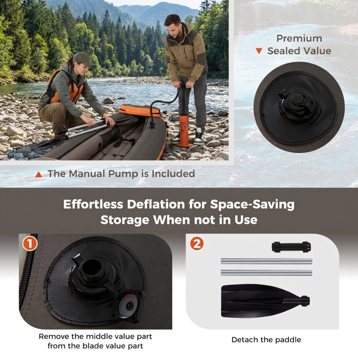 Airfind Inflatable Float Tube for Fly Fishing with Storage Pockets, Gray
