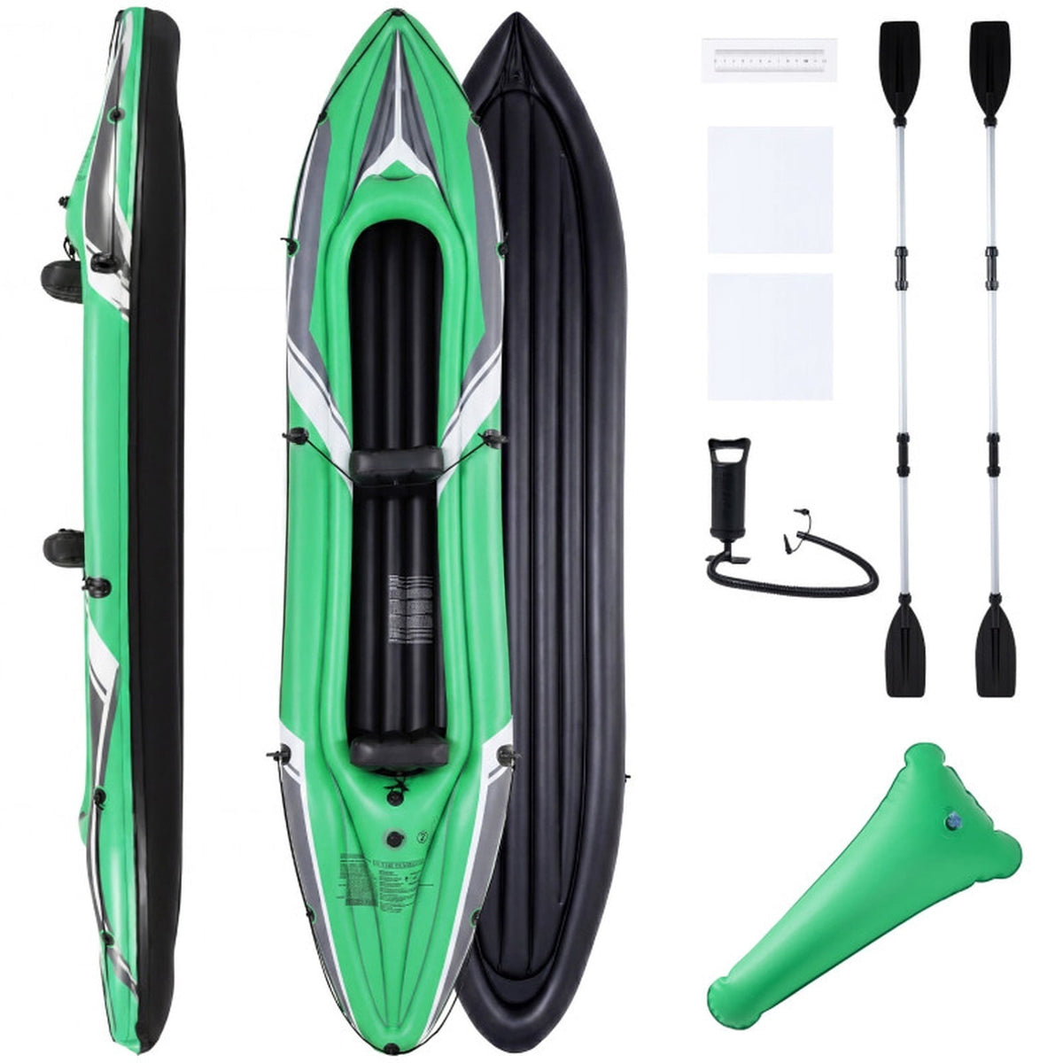 Airfind 11.5 Foot Inflatable Kayak 2 Person Tandem Boat with Aluminum Paddles for Adults Fishing Drifting and Touring on Calm Water, Green