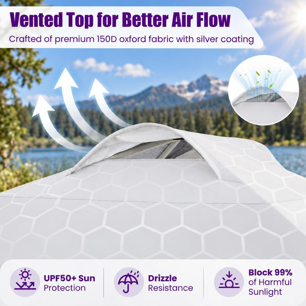 Airfind 10 x 10 FT Pop up Canopy Tent with Sidewall 6 Pockets Instant Setup Commercial Gazebo, 150D Oxford Fabric Metal Frame, White