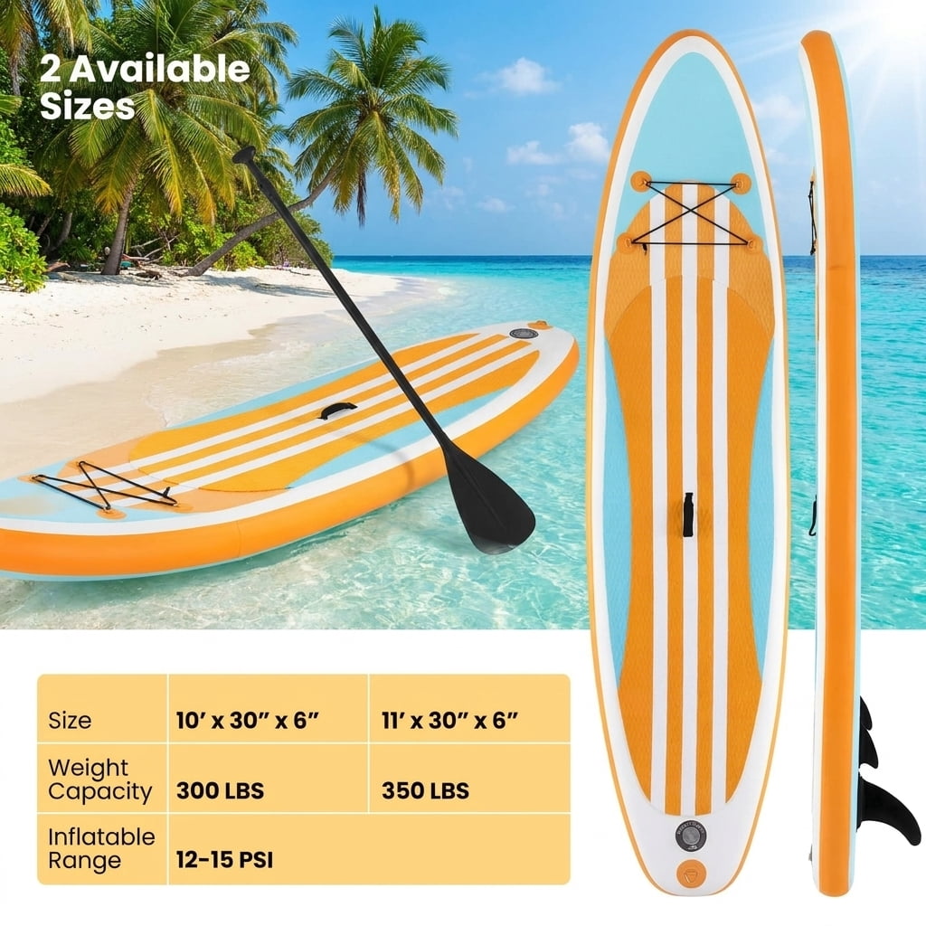 Airfind All-Around Inflatable Stand Up Paddle Board with Anti-Slip EVA Deck and 3 Removable Fins plus Accessory Kit and Travel Bag, Blue