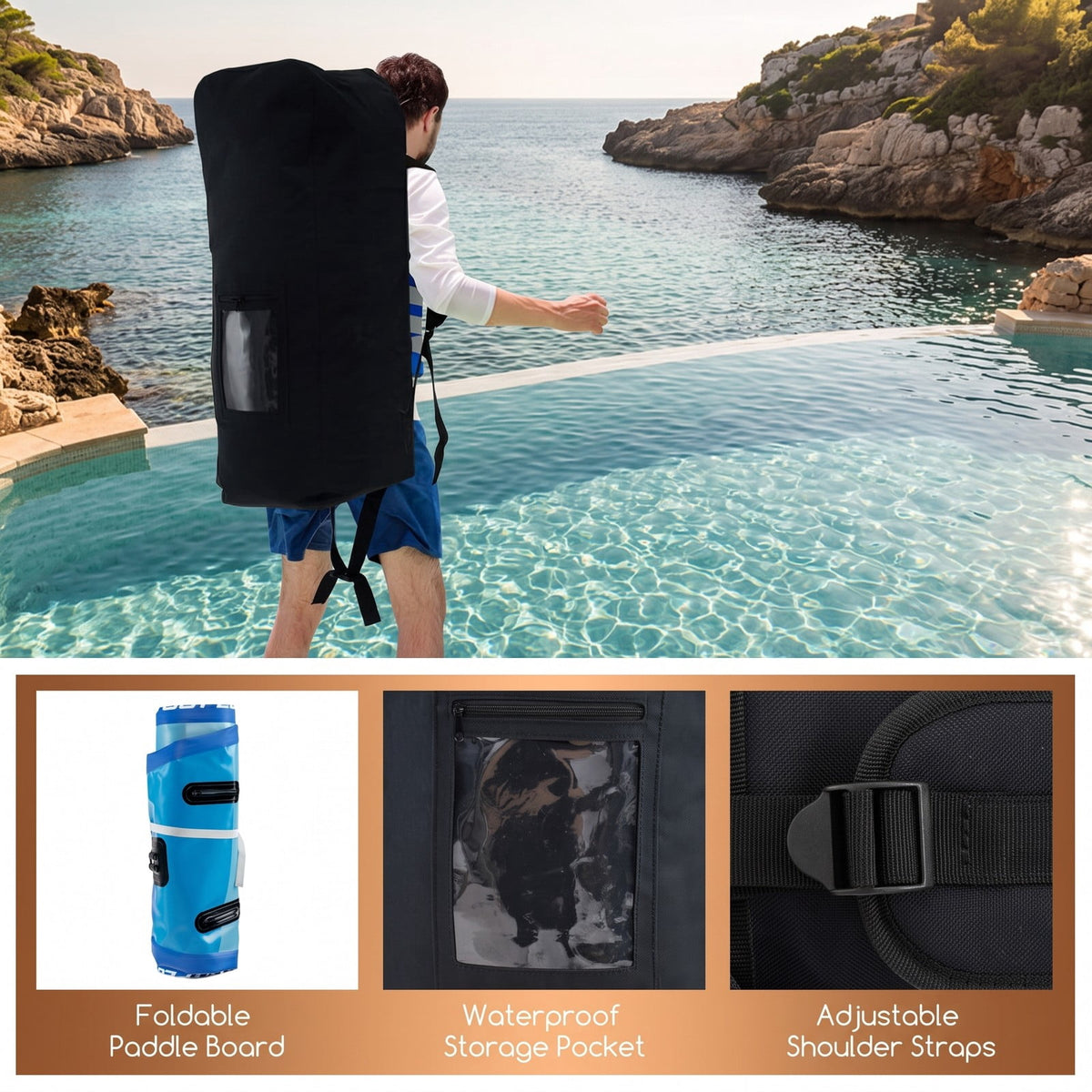 Airfind Inflatable Stand Up Paddle Board with Triple Fins Backpack and Aluminum Hand Pump for Adults and Beginners, Blue
