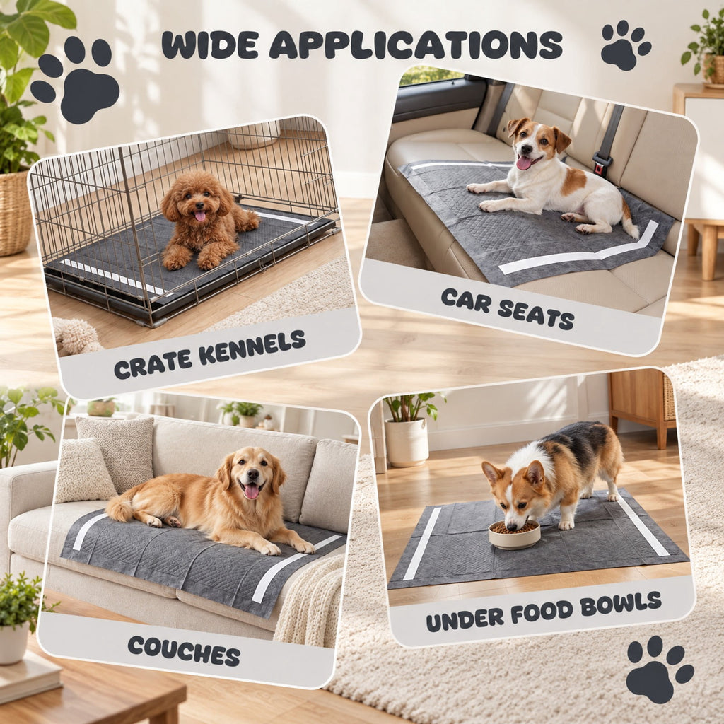 Airfind 24 Inch x 24 Inch Charcoal Dog Pee Pads 6-Layer for Dogs, Non-woven Fabric Fluffy Pulp PE Film Absorbent Tissue Pee Frame, Black