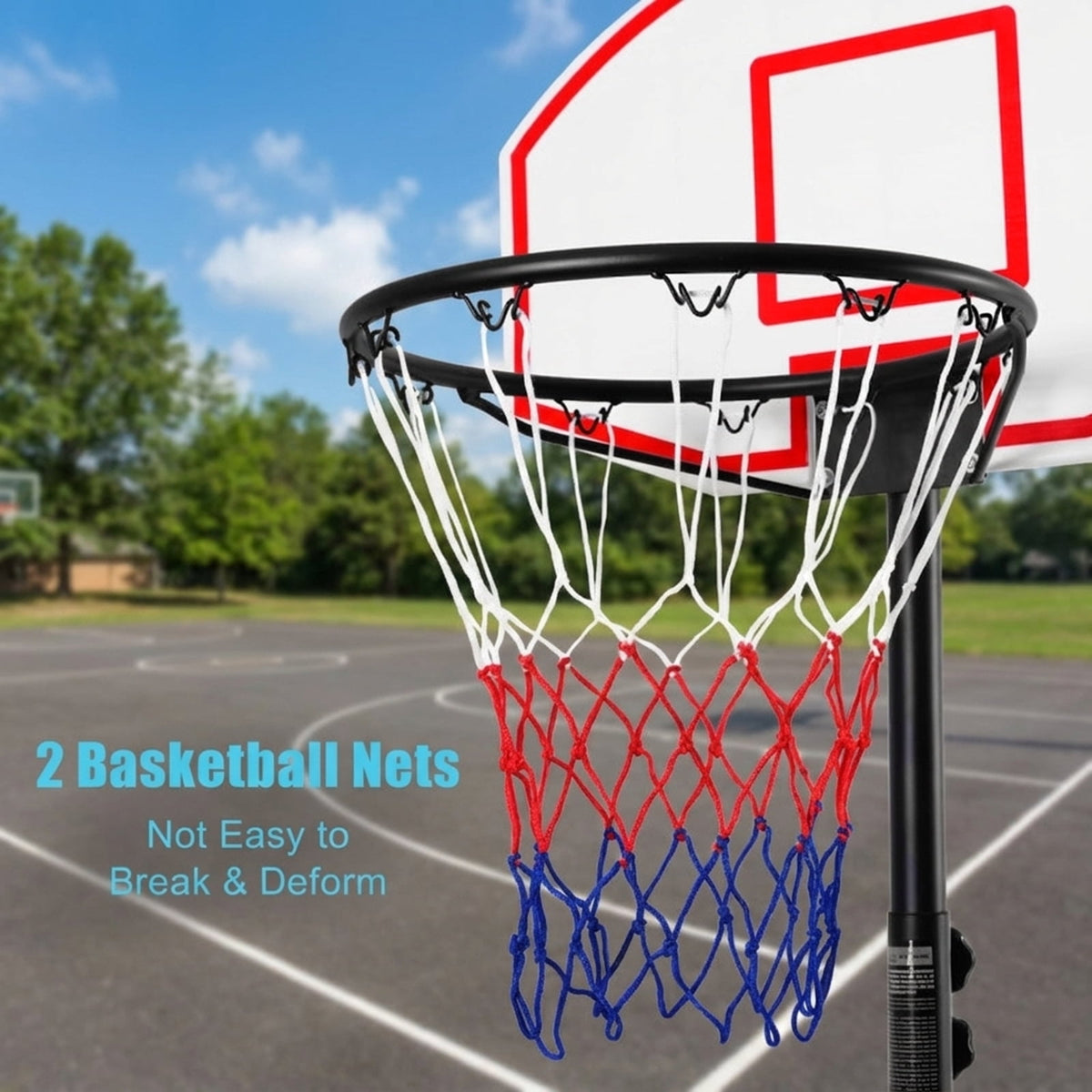 Airfind Portable Basketball Hoop with Adjustable Height and Stabilizing Weighted Base for Driveway and Outdoor Family Play, Black