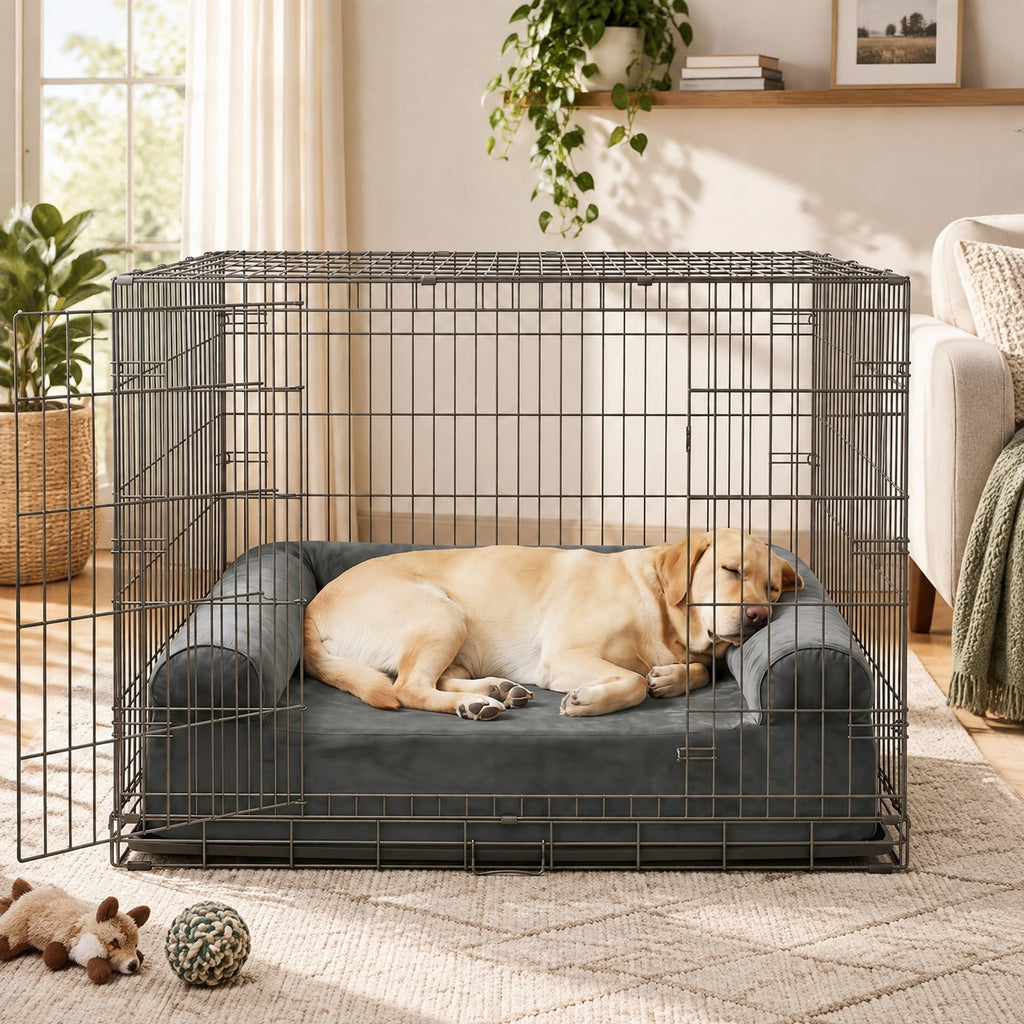 Airfind Cooling Gel Memory Foam Dog Bed for Medium Dogs with Washable Cover, Cooling Gel Memory Foam Silicone Polyester 25D Foam Frame, Dark Gray