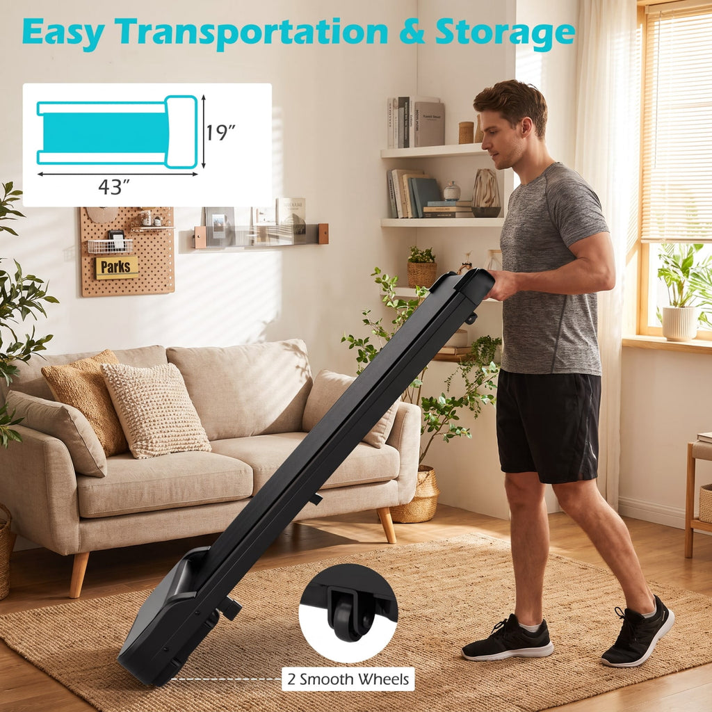Airfind 2.5 HP Under Desk Treadmill with Remote Control and 3 Countdown Modes for Home Office Walking Pad Jogging, Black