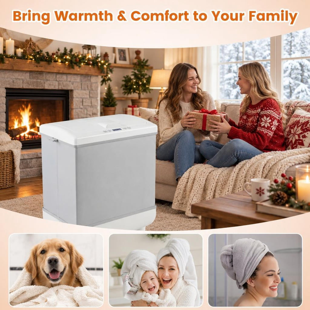 Airfind 35L Large Towel Warmer with Heating and Drying Modes for Bathroom, ABS Frame, 16 x 11.5 x 23.5 Footprint, Gray