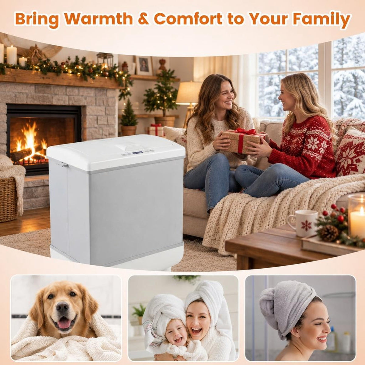 Airfind 35L Large Towel Warmer with Heating and Drying Modes for Bathroom, ABS Frame, 16 x 11.5 x 23.5 Footprint, Gray