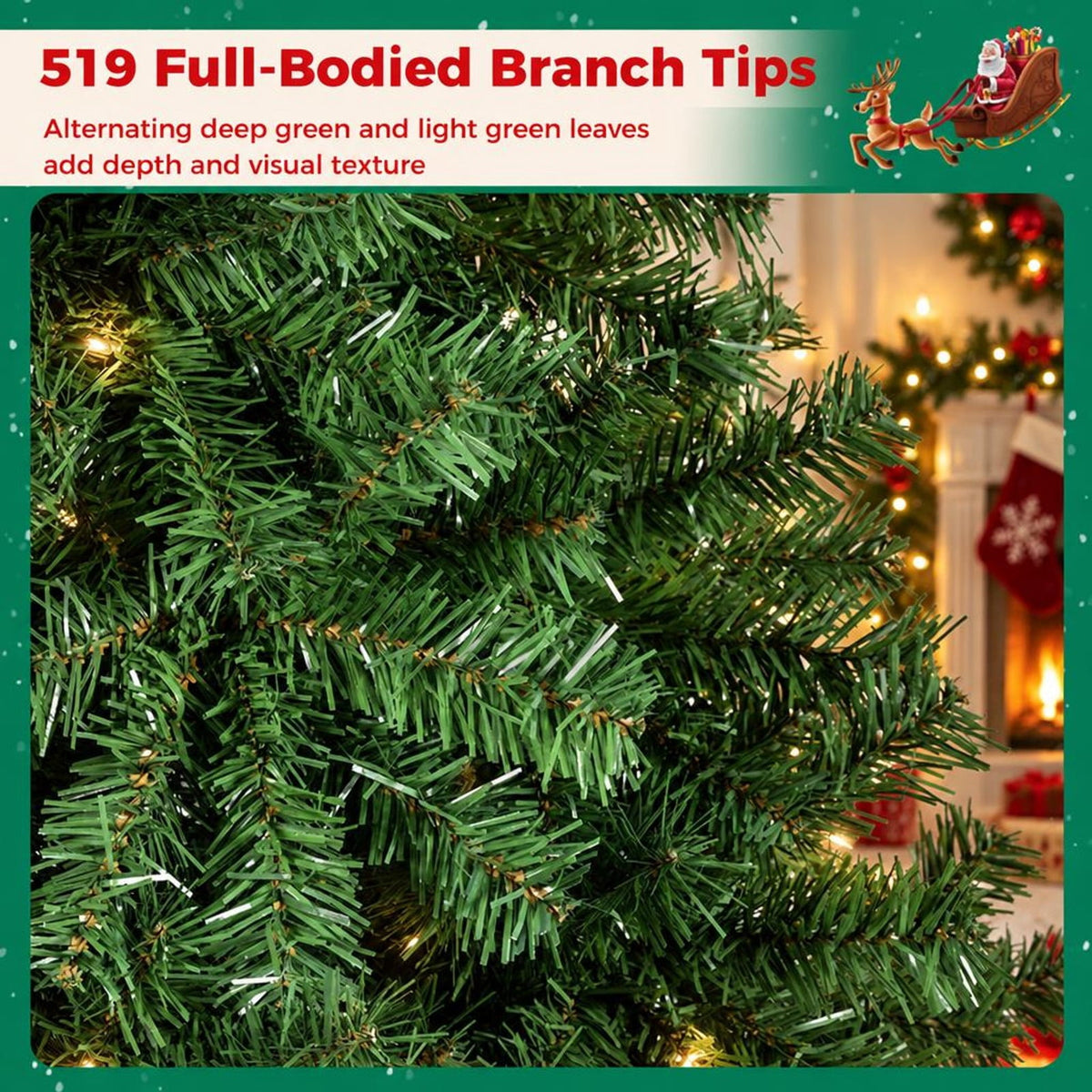 Airfind 5ft Automatic Christmas Tree with 519 Full PVC Branch Tips, PVC Frame, Tree Height 5 ft, Tree Width 3 ft