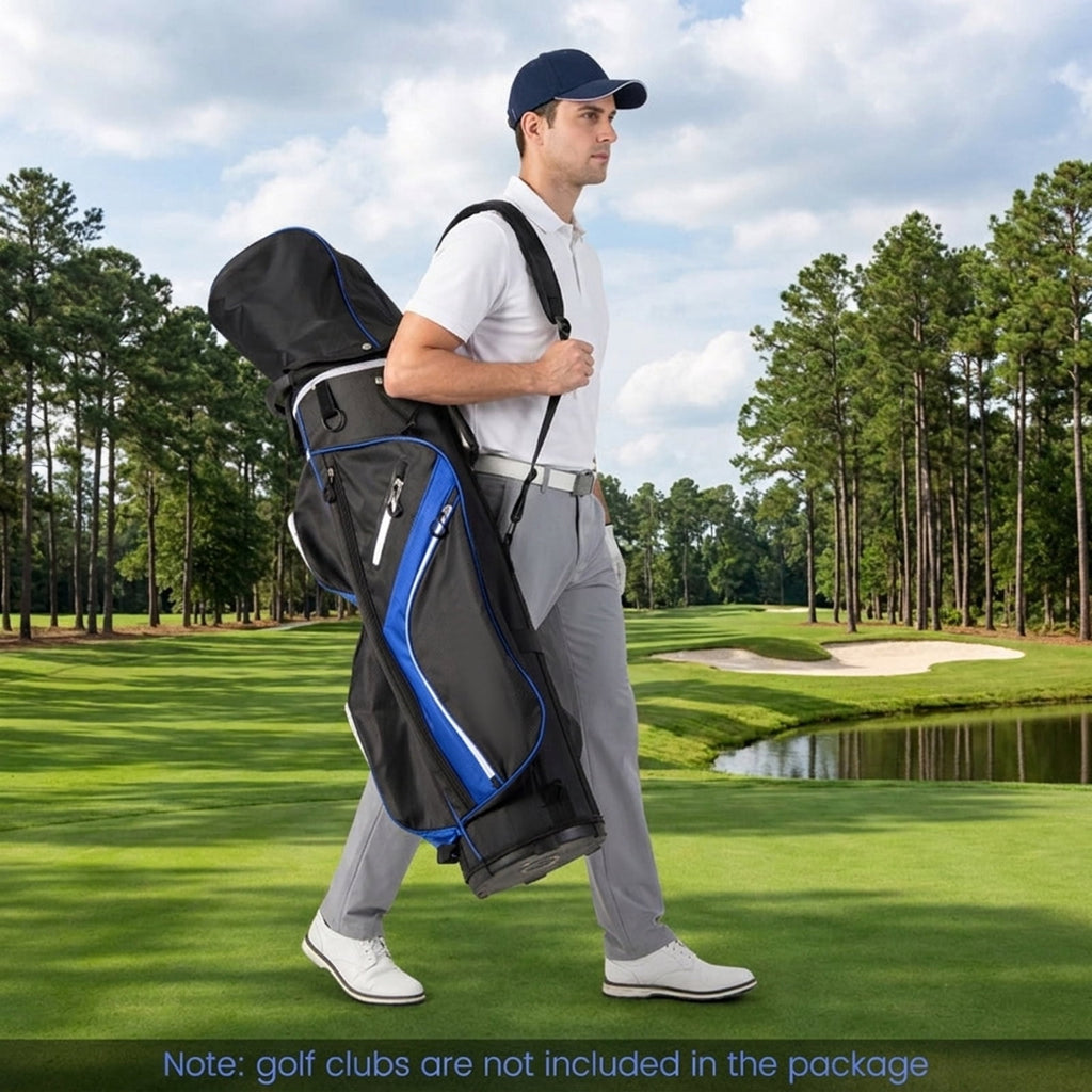 Airfind 14-Way Cart Bag with Rain Hood, Towel Ring and 9 Zippered Pockets, Blue