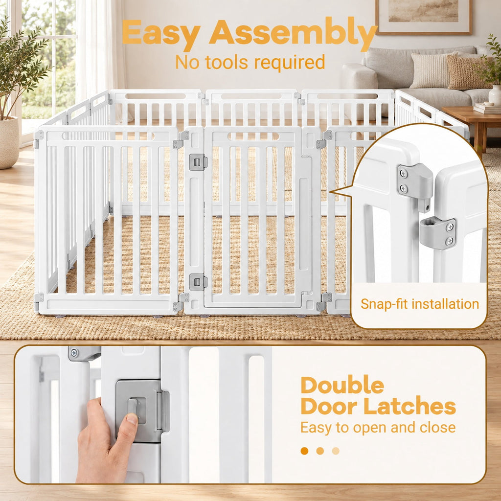 Airfind 31.5 Height Indoor Outdoor Dog Playpen with 12 Panels, White, Suitable for indoor and outdoor use, Ideal for RV camping travel backyard and more