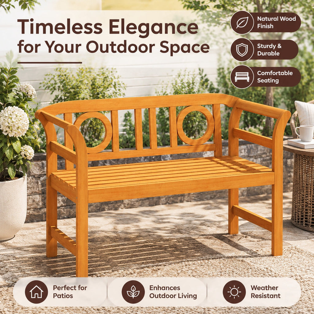 Airfind Acacia Wood 2, 800 lbs Capacity, Acacia Wood Frame, 47 × 20 × 31 Footprint, Wood, Reinforced crossbar for additional stability
