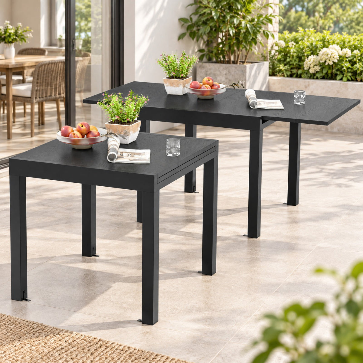 Airfind 31.5 inches-63 inches Adjustable Patio Expandable Dining Table for 4-6 Person, 31.5 x 31.5 x 29.5Overall Footprint, Gray