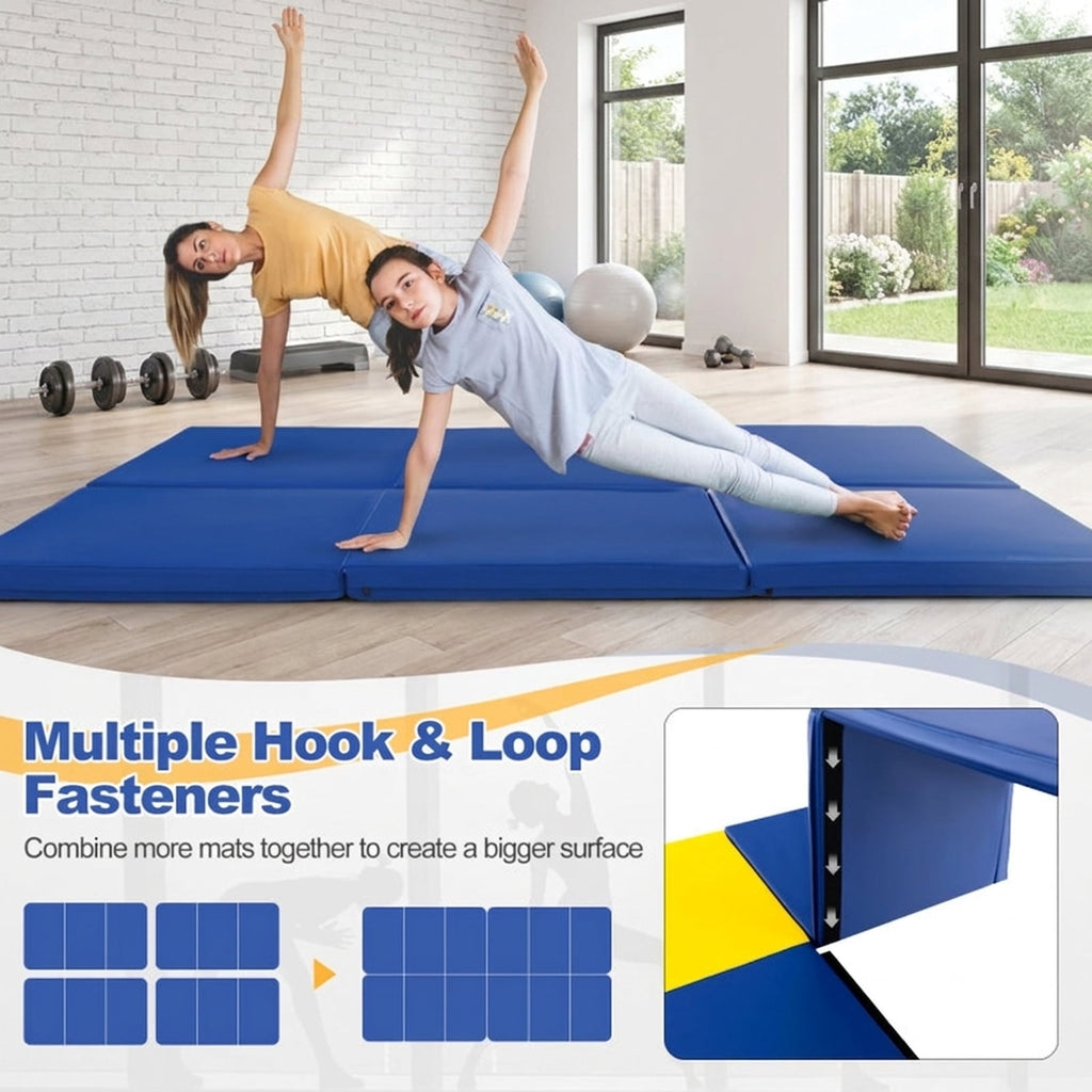 Airfind 9 FT Folding Gymnastics Balance Beam with Anti-Slip Bottom and High-Density EPE Foam plus Easy Assembly for Kids, Navy