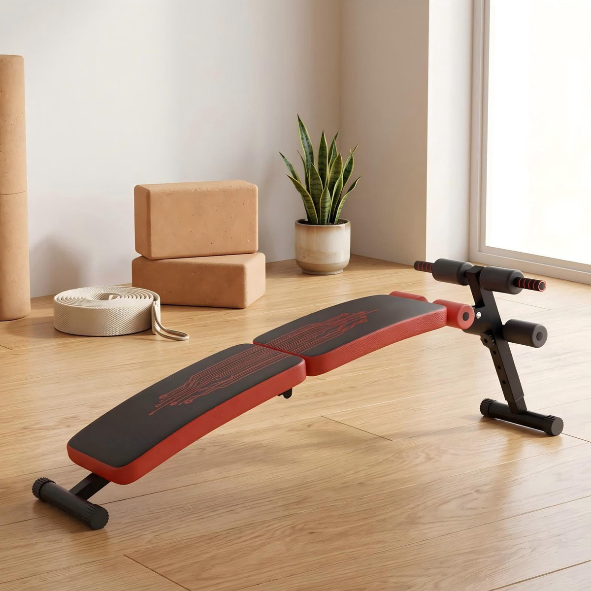 Airfind Abdominal Twister Trainer with 3-Level Adjustable Bench, Iron Frame Core Ab Workout Machine for Home Gym, 441 lbs Capacity, Red