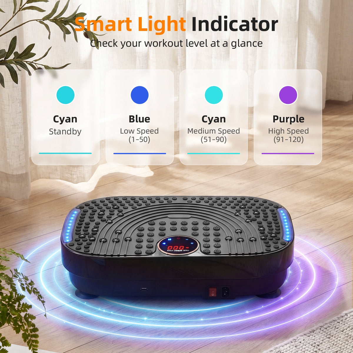 Airfind Vibration Plate Exercise Machine,Whole Body Vibration Platform with Bluetooth Speaker,LED Display and Remote Control,2 Resistance Bands,Home Fitness Trainer,Black