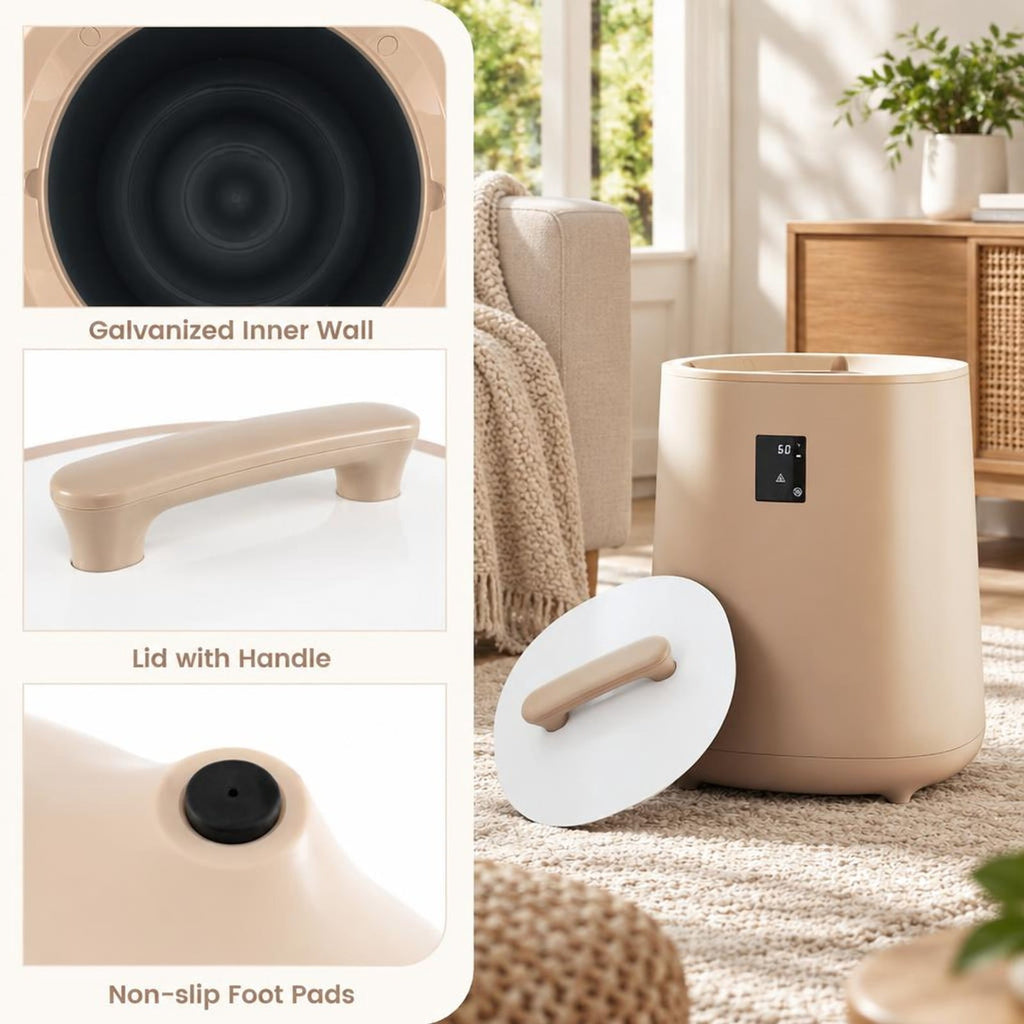 Airfind 18L Large Towel Warmer with LED Display and Auto Shut off, Plastic Frame, 14in x 14in x 20in Footprint, Coffee
