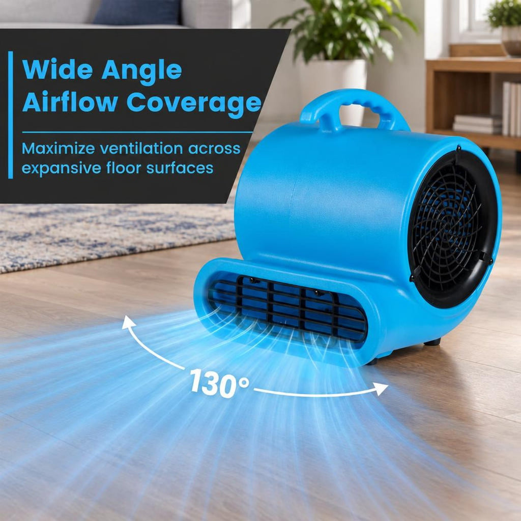 Airfind 1/2 HP Air Mover 3-Speed 2800 CFM Commercial Blower Fan, Polypropylene Frame, 14.5 Inch x 15 Inch x 15.1 Inch Length of Footprint, Blue