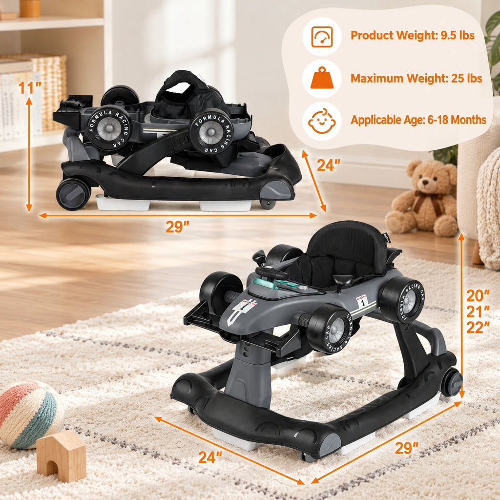 Airfind 4-in-1 Foldable Activity Push Walker with Adjustable Height, 25 lbs Capacity, PP polyester sponge Frame, 29 x 24 x 20/21/22 Footprint