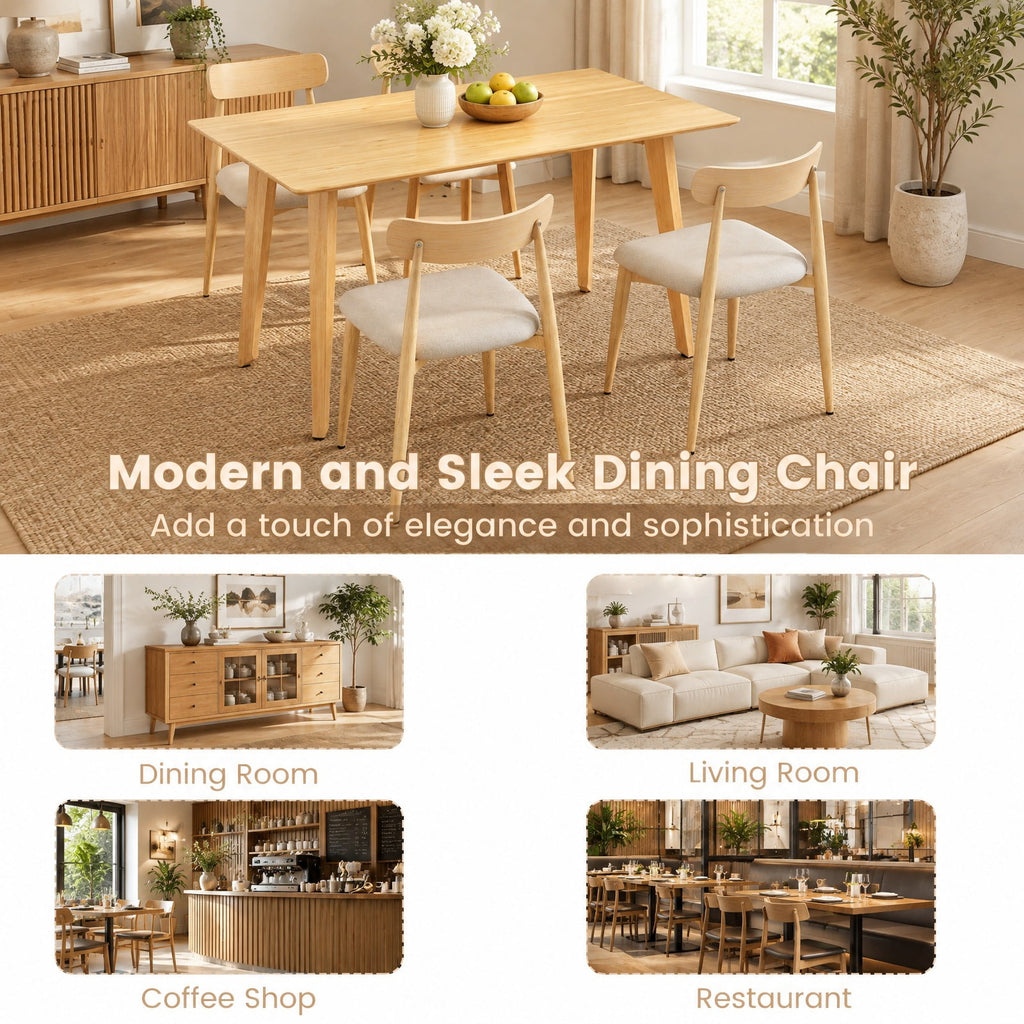 Airfind Linen Fabric Upholstered Modern Dining Chair Set of 2 with Padded Seat and Curved Back, 340 lbs Capacity, 19.5in x 19in x 31in Footprint