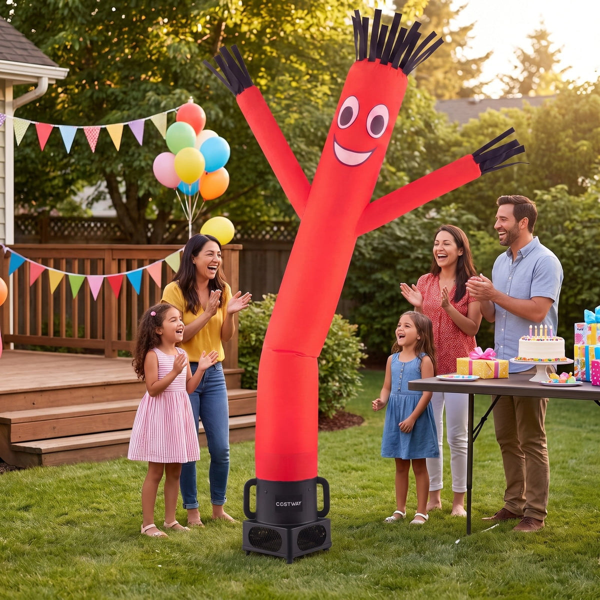 Airfind 7 FT Inflatable Tube Man with Blower for Outdoor Business Promotion Store, PP Aluminum Polyester Fabric Overall Height 7 ft Blower Frame