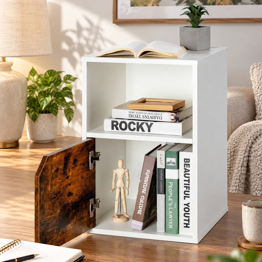 Airfind Set of 2 Nightstands Side End Table for Living Room, 66 lbs Capacity, Engineered Wood Frame, White