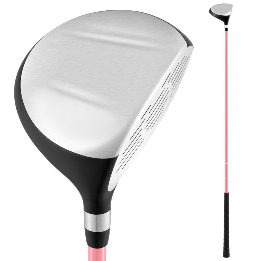 Airfind Junior Complete Golf Club Set for Ages 11-13 with 5 Pieces Including a 460cc Fairway Wood and Irons Plus Putter and Stand Bag as a Full Golf Club Set, Pink