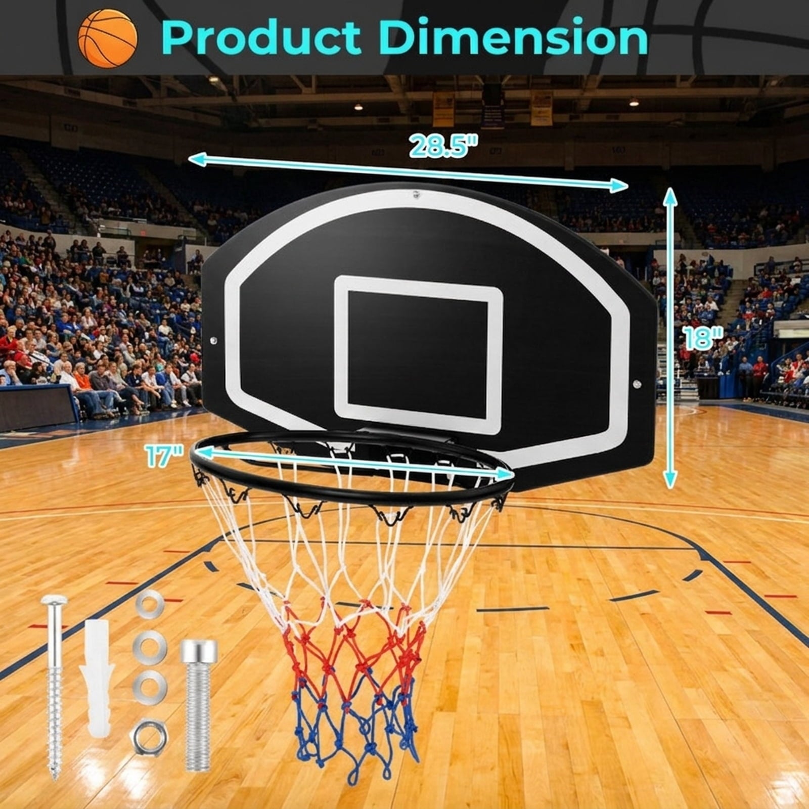 Airfind Wall-Mounted Mini Basketball Set for Kids Family Play, Black