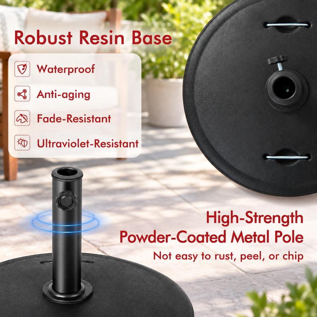 Airfind 51LBS 20.5Inch Outdoor Umbrella Base with Wheels and Handles, 20.5 x 16.5 (Dia. x H)Suitable Umbrella Pole Footprint