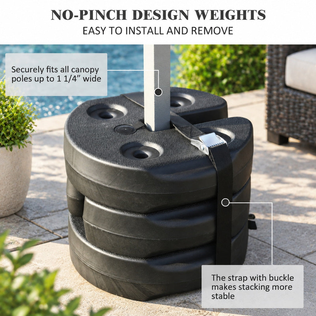 Airfind Set of 6 Canopy Weights 30lbs Weight Plate Kit with No, PE Frame, 9.5x 9.5x 2.75 Footprint, Black