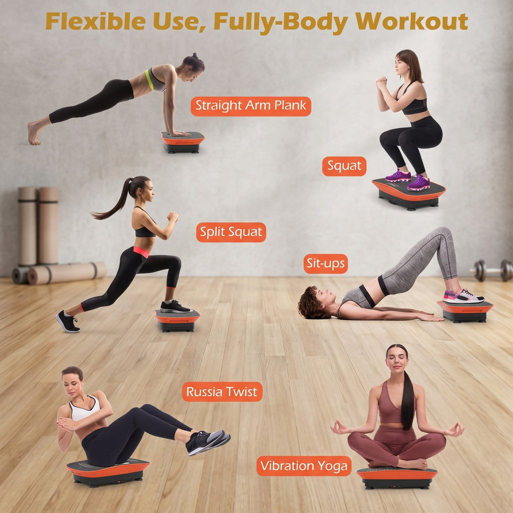 Airfind Vibration Plate Exercise Machine for Weight Loss and Lymphatic Drainage, 10 Speed Whole Body Vibration Platform with LED Display and Hands-Free Remote, Orange