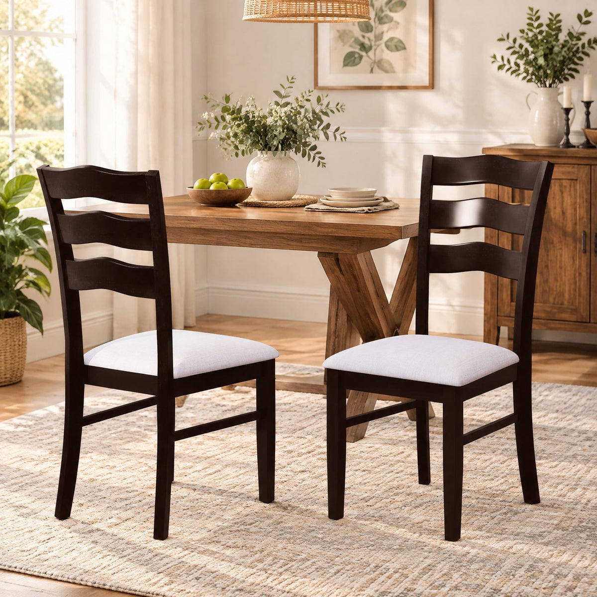 Airfind Farmhouse Dining Chairs Set of 2 Modern Kitchen Chairs with Elegant Hollowed backrest, Chair 330 lbs Capacity, 18 x 23 x 39 Footprint
