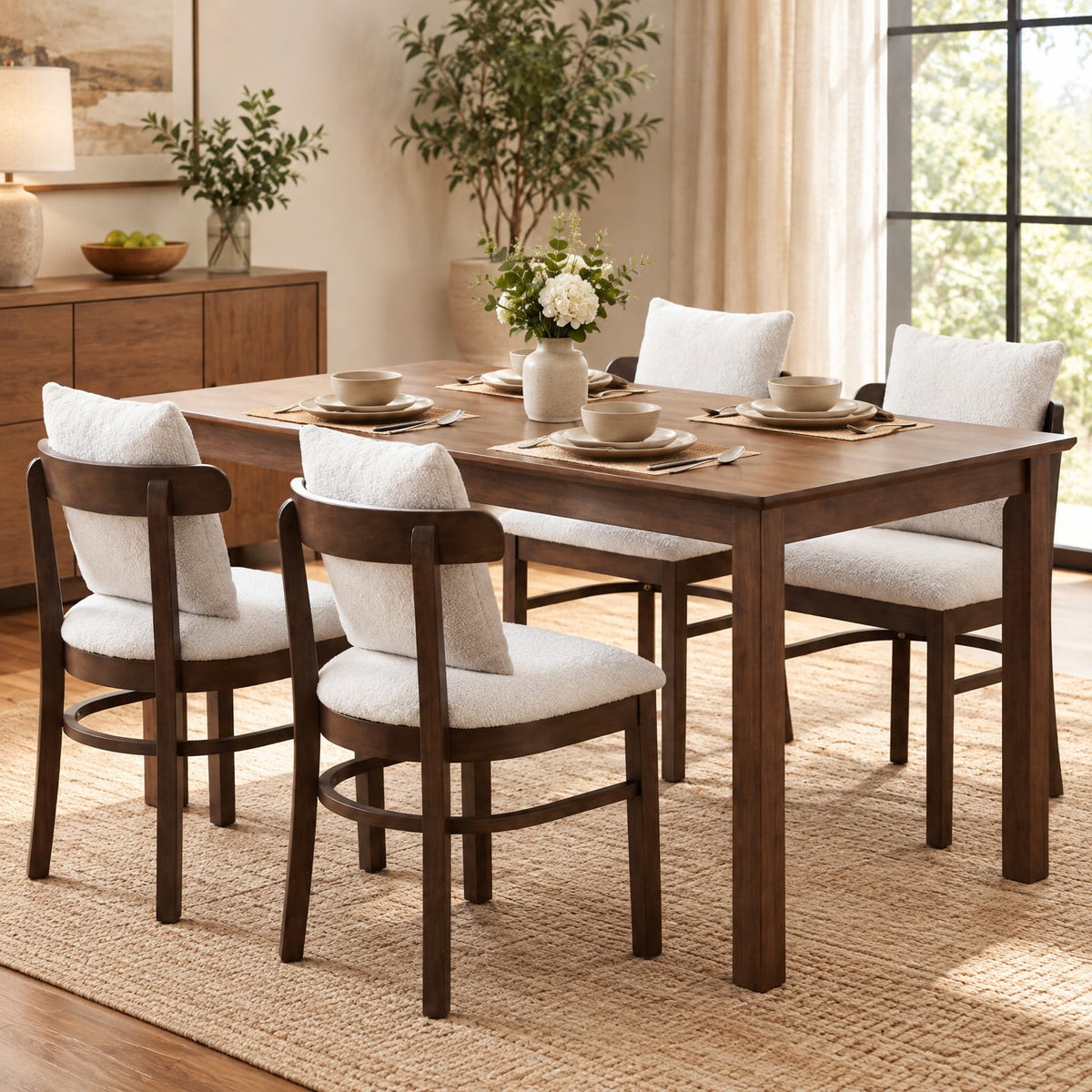 Airfind Fabric Upholstered Wood Dining Chairs Set of 2 with Removable Pillow, 330 lbs Capacity, MDF Sponge Rubber Wood Polyester Frame, Gray