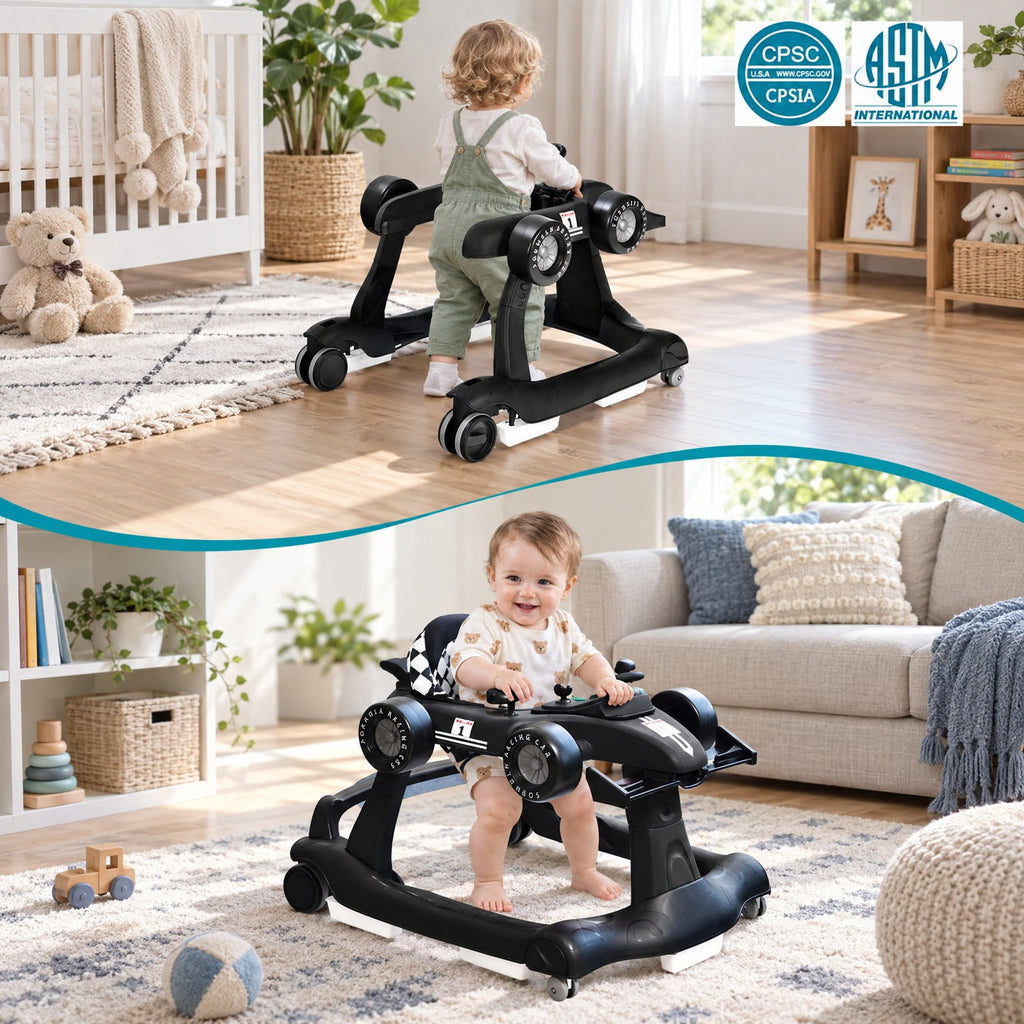 Airfind 4-in-1 Foldable Activity Push Walker with Adjustable Height, 25 lbs Capacity, PP polyester sponge Frame, 29 x 24 x 20/21/22 Footprint