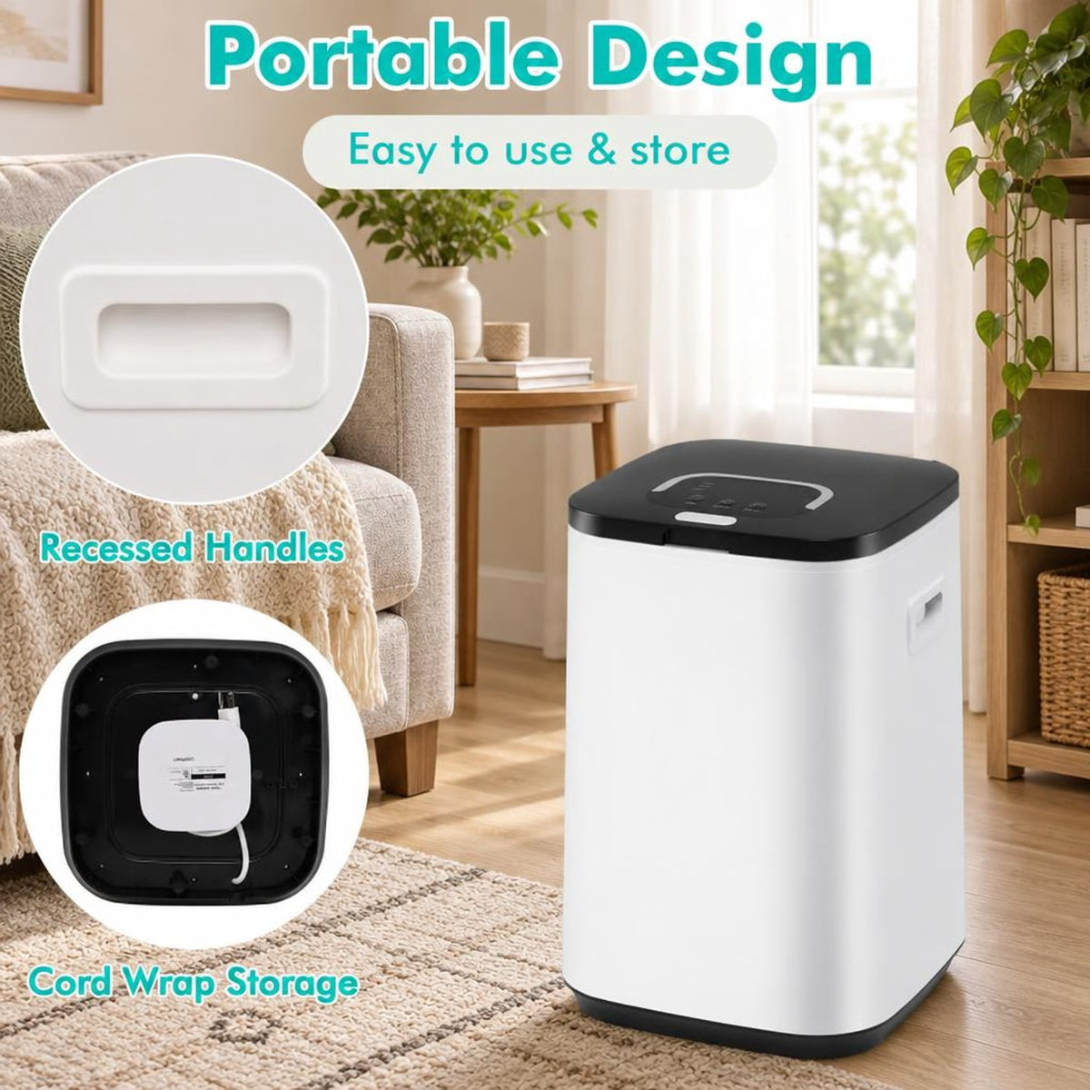 Airfind 23L Large Hot Towel Heater with Rapid Heating and Adjustable Timer, PP ABS Galvanized Metal Frame, 12.6in x 12.6in x 18.5in Footprint, White