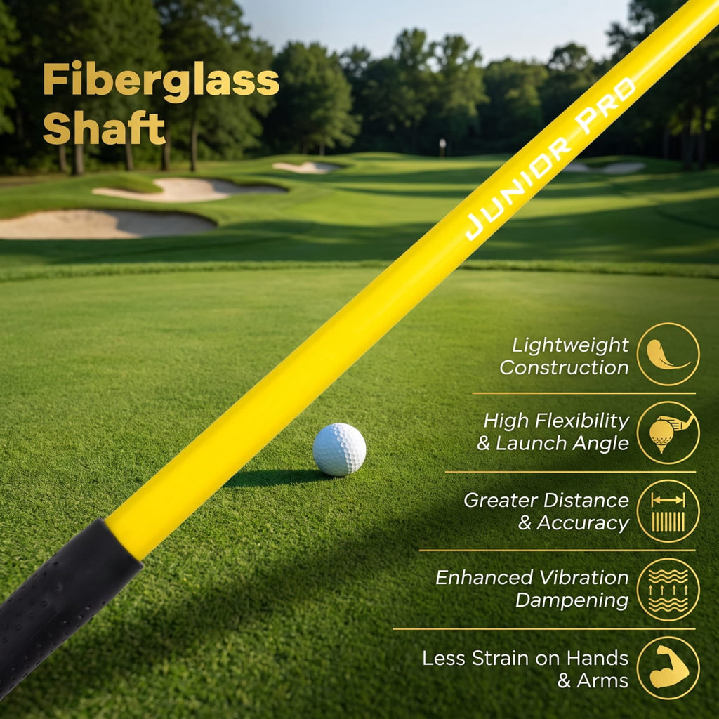 Airfind 34 Inch Junior 165CC #3 Fairway Wood Golf Club with Fiberglass Shaft and Rubber Grip for Kids Ages 8 to 10 Right Hand Beginners, Yellow
