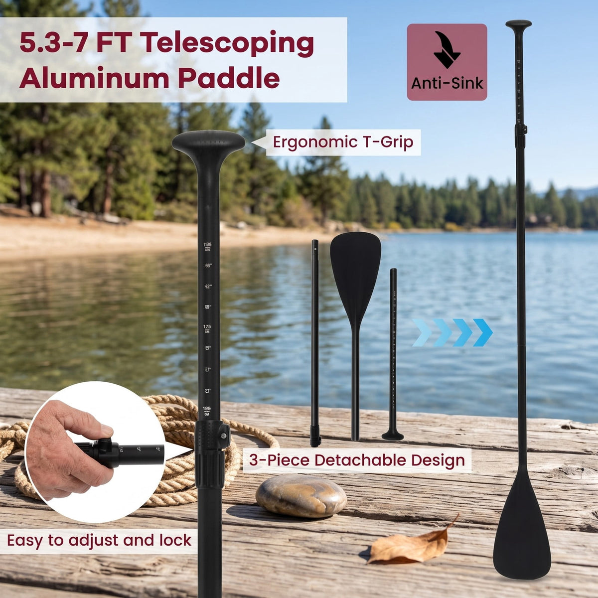 Airfind Inflatable Stand Up Paddle Board with 3 Fins Backpack and Ankle Leash for Adults Cruising on Lakes, Pink and White