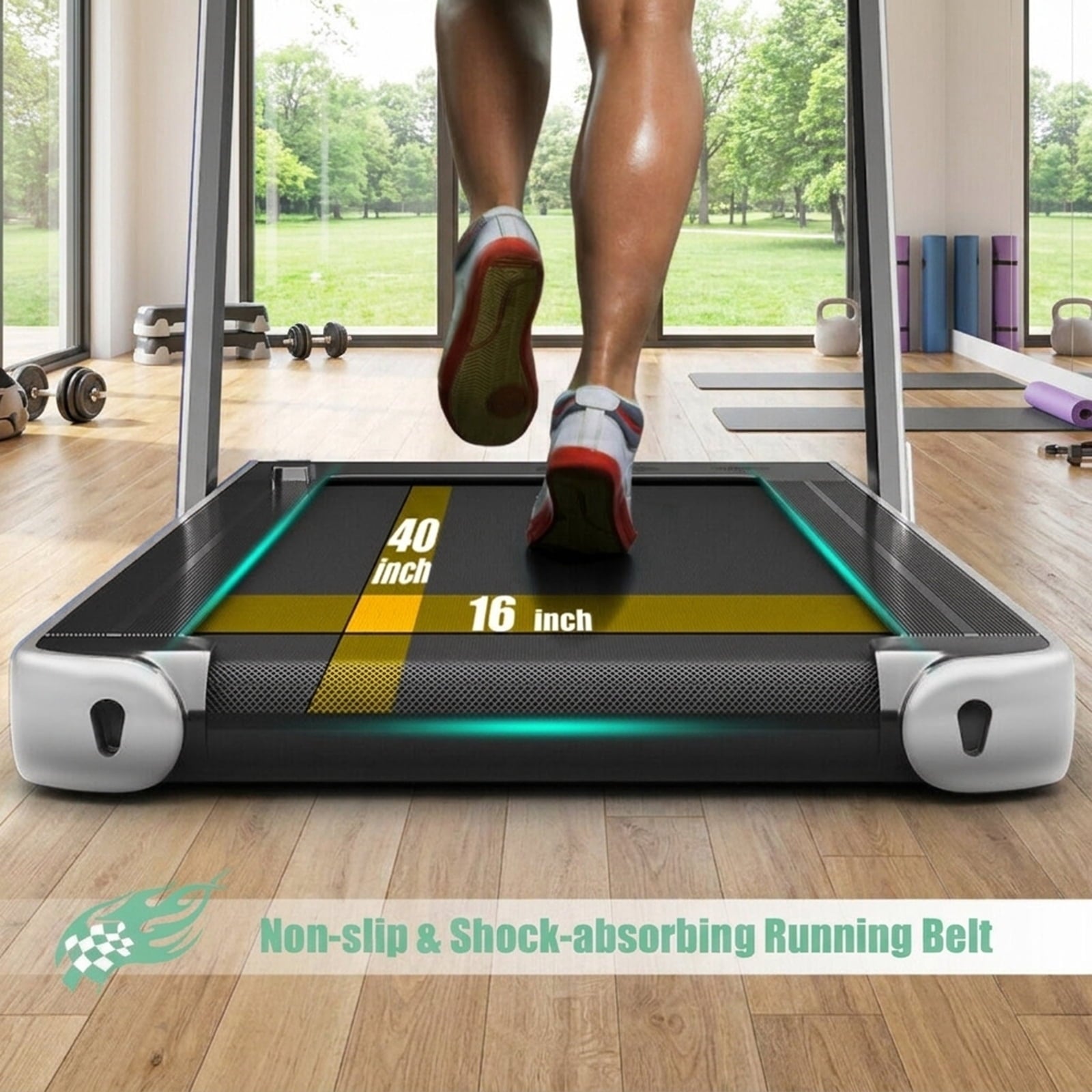 Airfind 2-in-1 Walk-to-Run Folding Treadmill, Silver