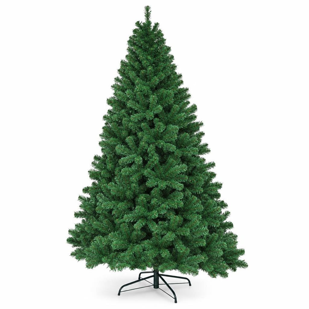 Airfind 7.5 Feet Pre-Lit Artificial Spruce Christmas Tree with 550 Multicolor Lights for Festival, PVC Frame, Φ4.4 x 7.5 H Footprint, Green