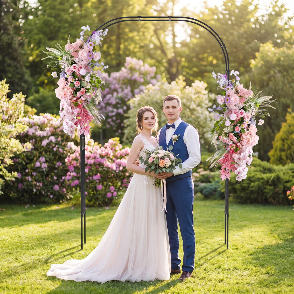 Airfind Outdoor Metal Garden Arch Trellis for Climbing Plants Grape Vine Flower, Used as a beautiful wedding arch or an event photo backdrop stand