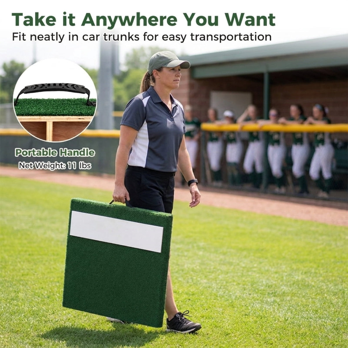 Airfind Portable Pitching Mound with EVA Plate, Synthetic Turf and Carry Handle for Backyard Practice