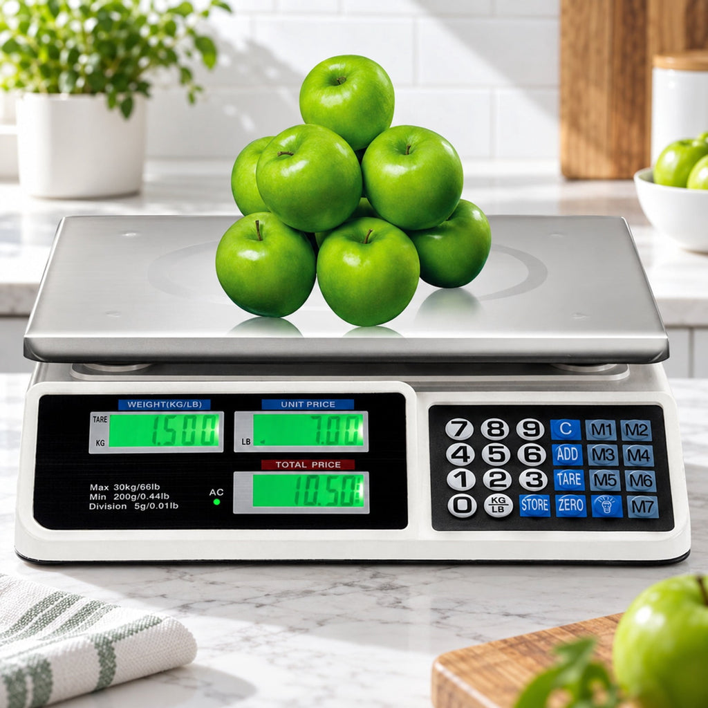 Airfind 66 lbs Electronic Price Computing Scale with LCD Screen Display, 66lbs Capacity, ABS Frame, 13.5 x13 x4 Footprint, Steel