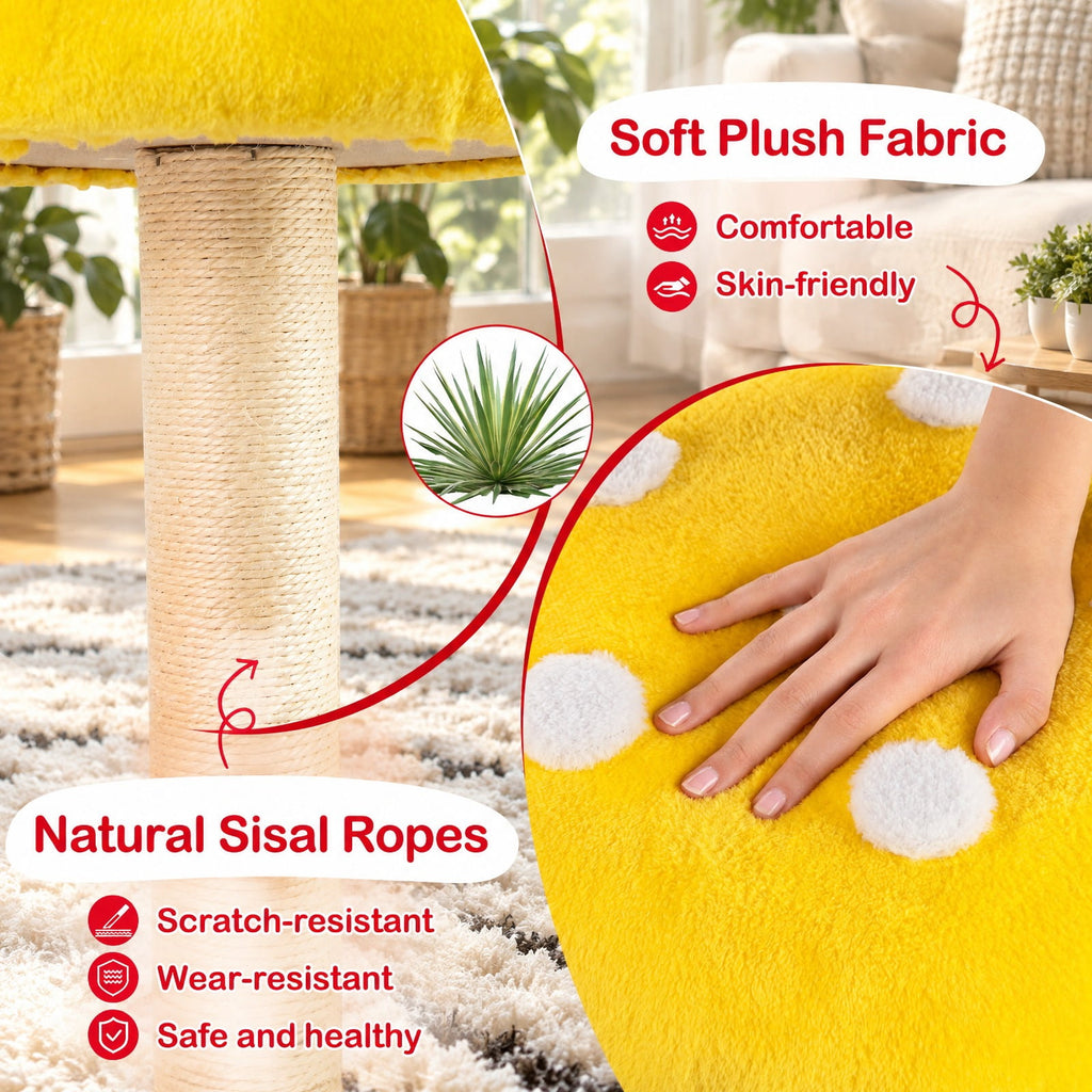Airfind 43 Inch Tall Cat, Tree Cute with 2 Condos and Padded Platforms, 22 lbs Capacity, Engineered Board Plush Fabric Sisal Frame, Colorful