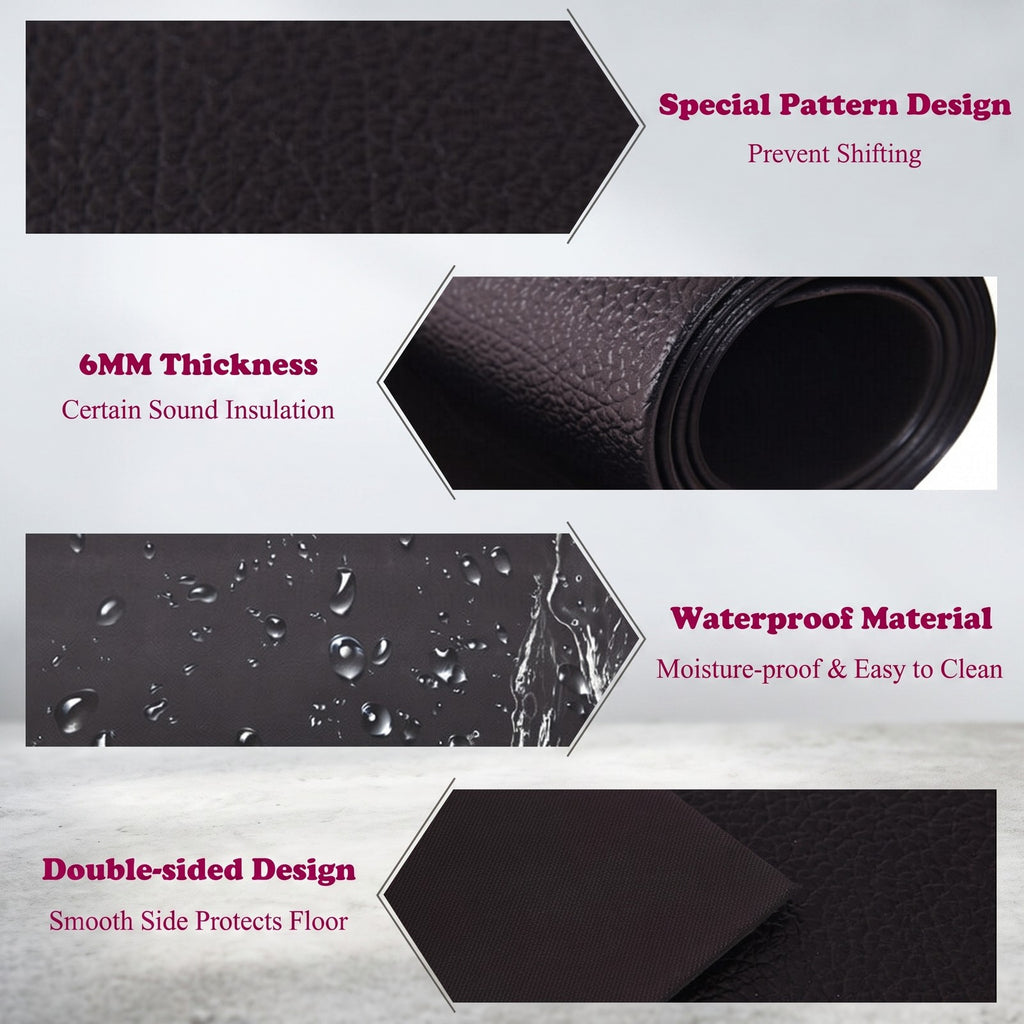 Airfind 78 Inch Long Thicken PVC Equipment Mat for Treadmill and Exercise Bike to Protect Home and Gym Wood Floors, Black