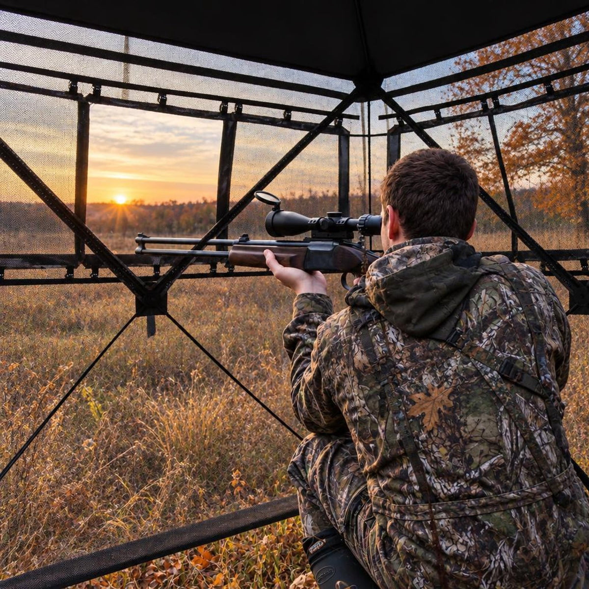 Airfind 2, 3 Person Hunting Blind Portable Pop Up Ground Tent with Carry Bag and Storage Pocket, Setup without tools and take down in seconds