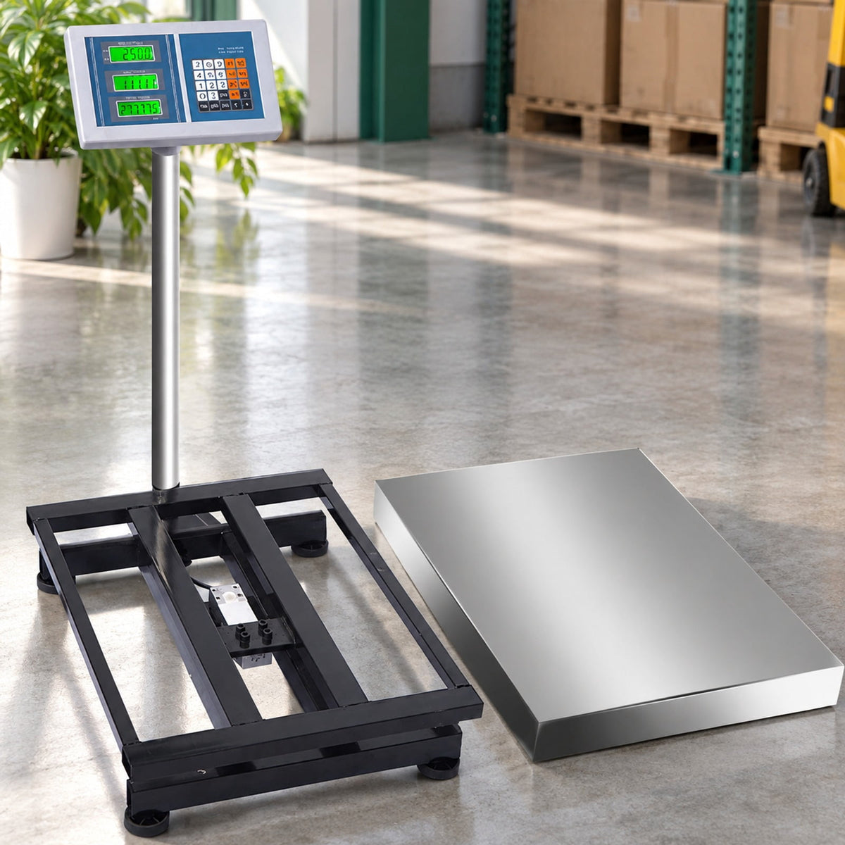 Airfind 660 lbs Weight Computing Digital Floor Platform Scale, Stainless steel Display Frame, Silver Platform