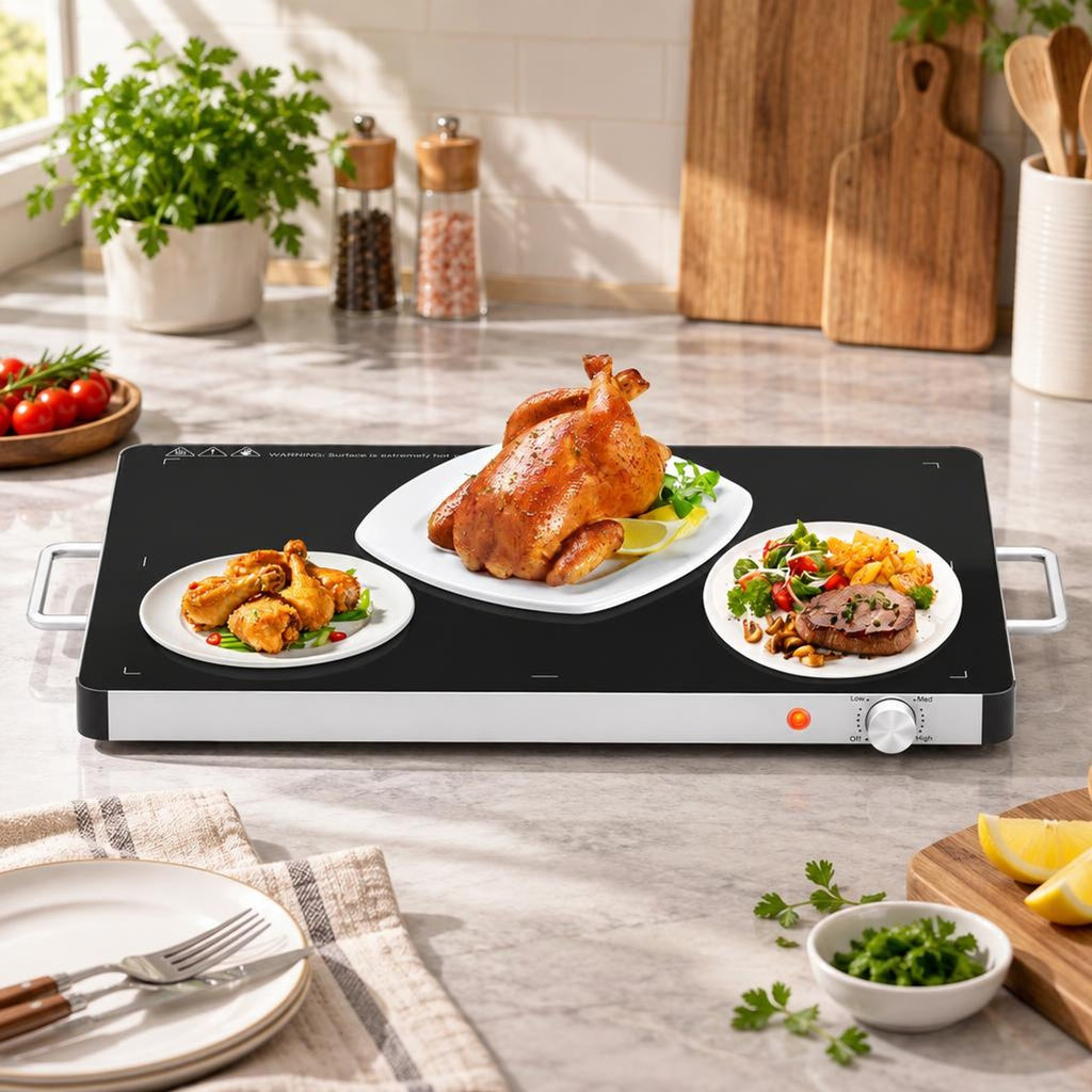 Airfind Electric Warming Food Warmer with Adjustable Temperature Control and Overheat Protection, 24 x 16.5 x 1.5Length of Footprint