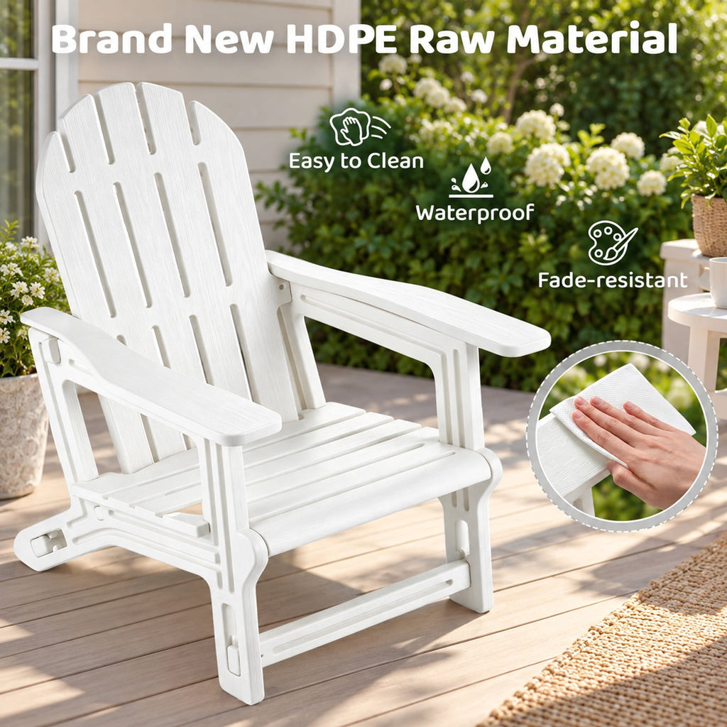Airfind All-Weather Outdoor Kids Patio Seating with Ergonomic Design, 165 lbs Capacity, for 3+, 20 × 23 × 24 Footprint, White
