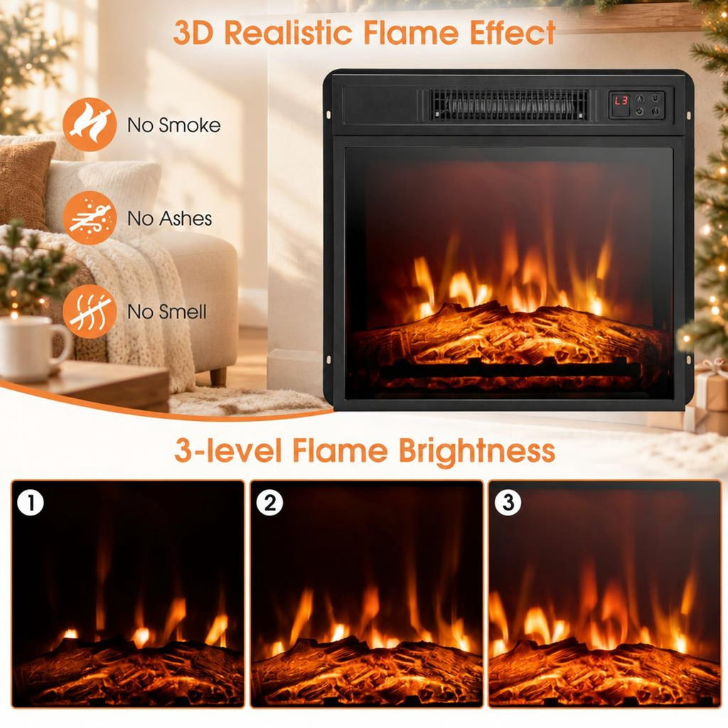 Airfind 1400W TV Stand Electric Fireplace Mantel with Remote Control, 22 lbs Capacity, MDF PB Steel plastic tempered glass Frame, White