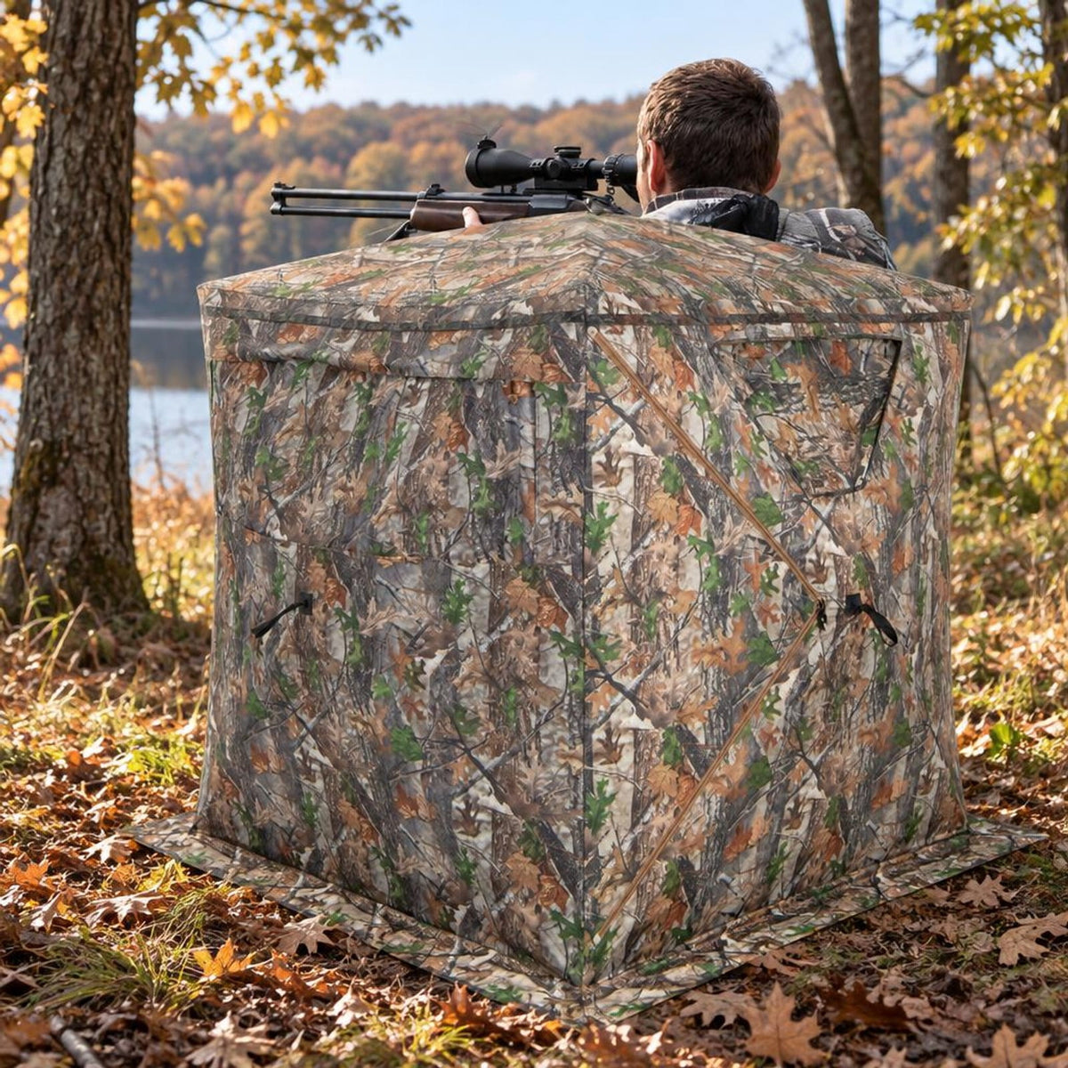 Airfind 2, 3 Person Hunting Blind Portable Pop Up Ground Tent with Carry Bag and Storage Pocket, Setup without tools and take down in seconds